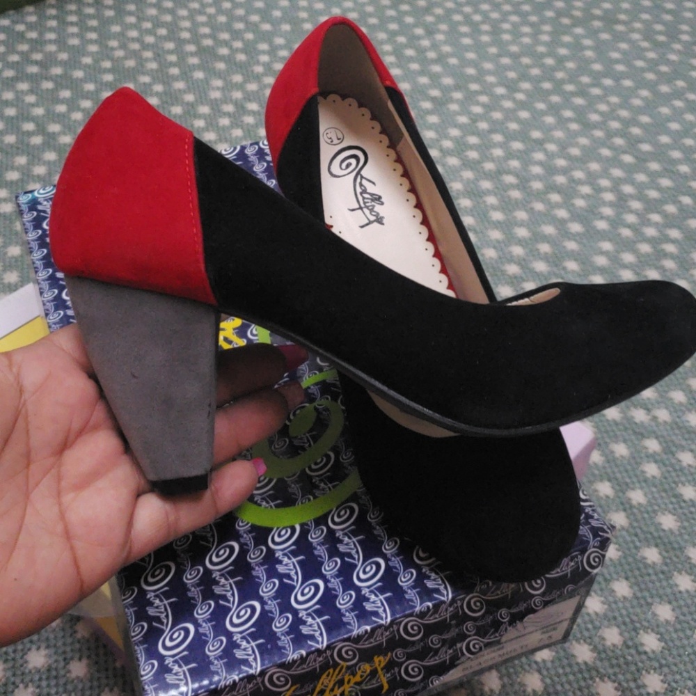 Lollipop black combo heels size 7.5
